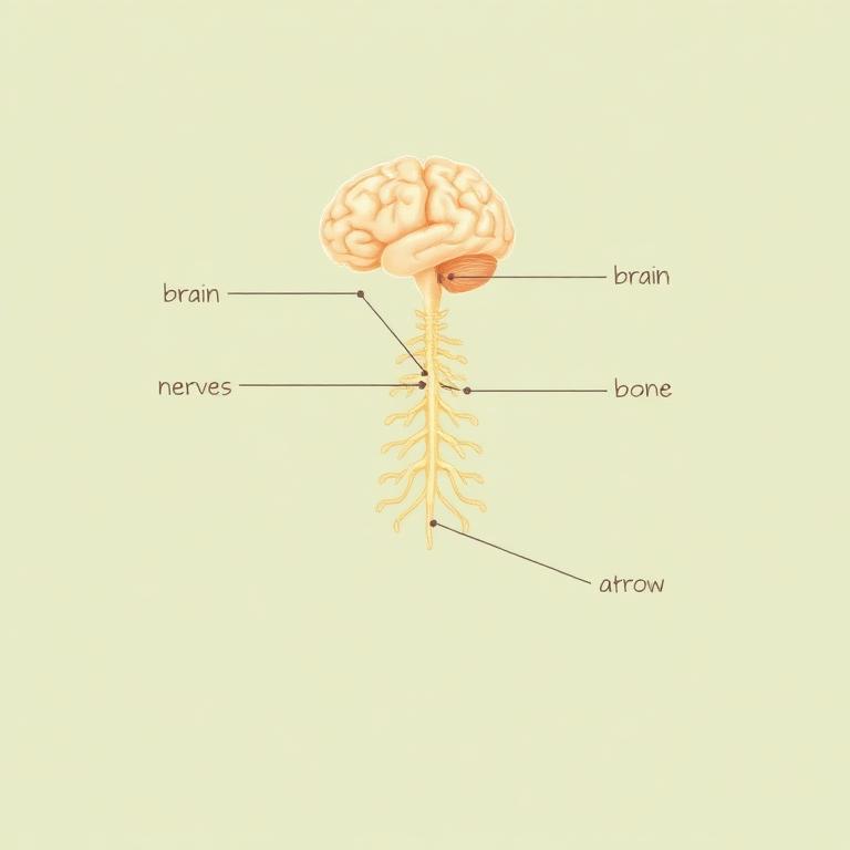 Diagram showing essential fat protecting brain and nerves